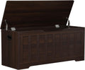Espresso Wooden Storage Chest Shoe Bench