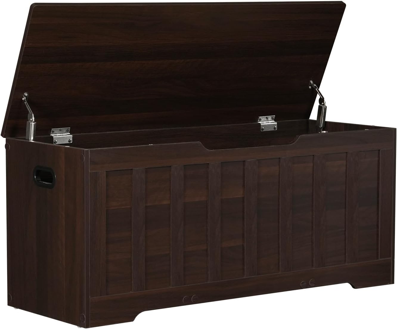 Espresso Wooden Storage Chest Shoe Bench
