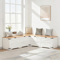Farmhouse L Shaped Storage Corner Bench