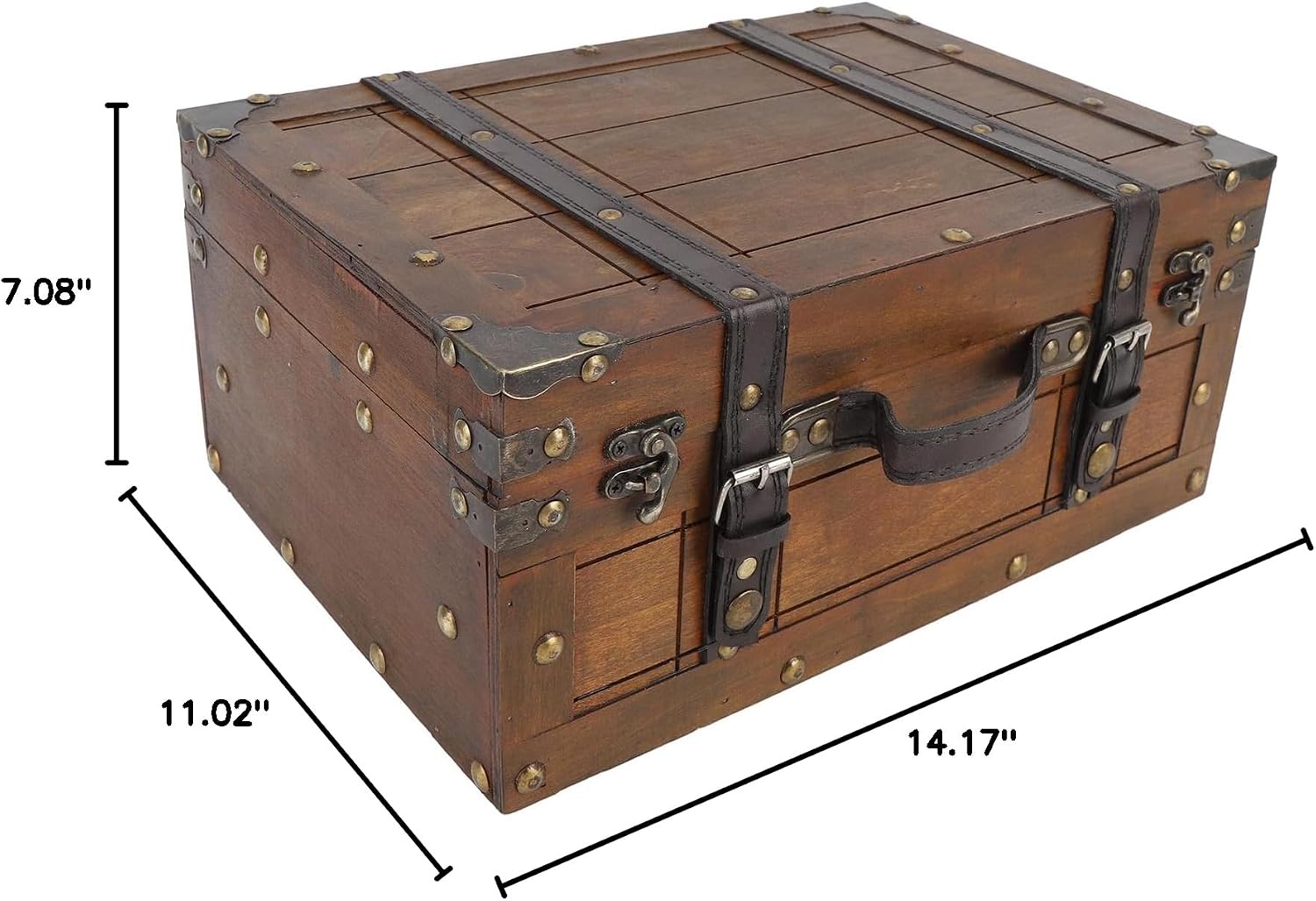 Vintage Distressed Wooden Storage Trunk