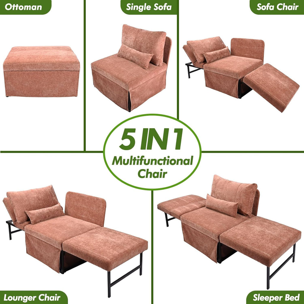 5-in-1 Linen Convertible Sofa Bed