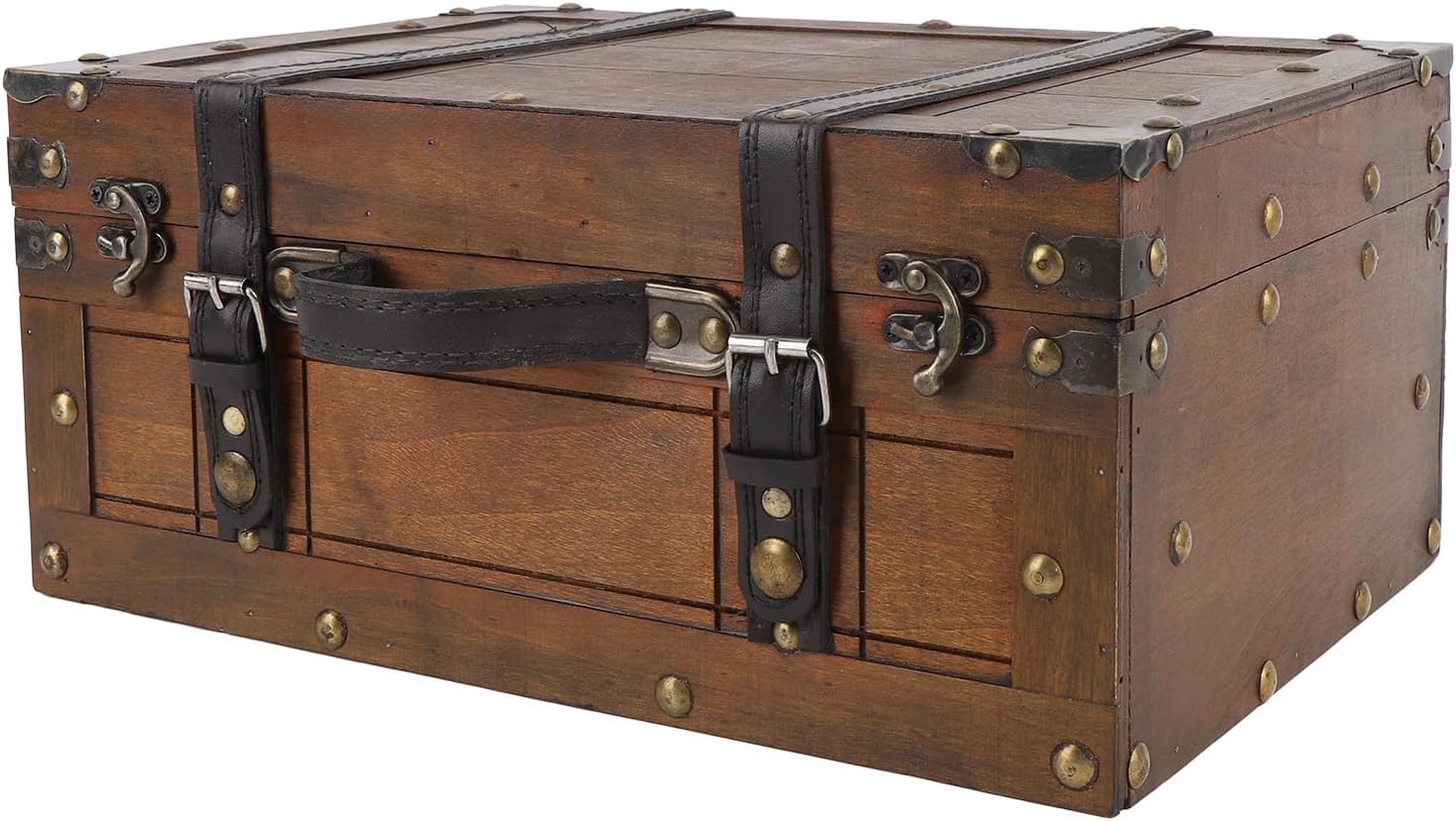 Vintage Distressed Wooden Storage Trunk