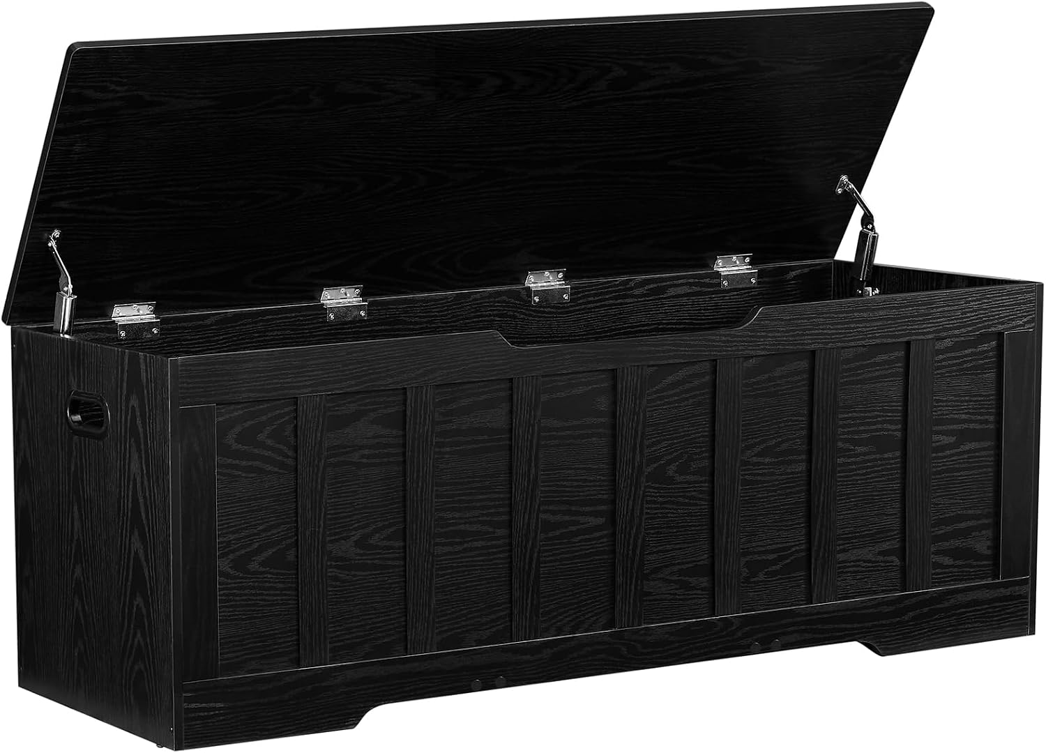 Black Extra Large Wooden Storage Chest Bench