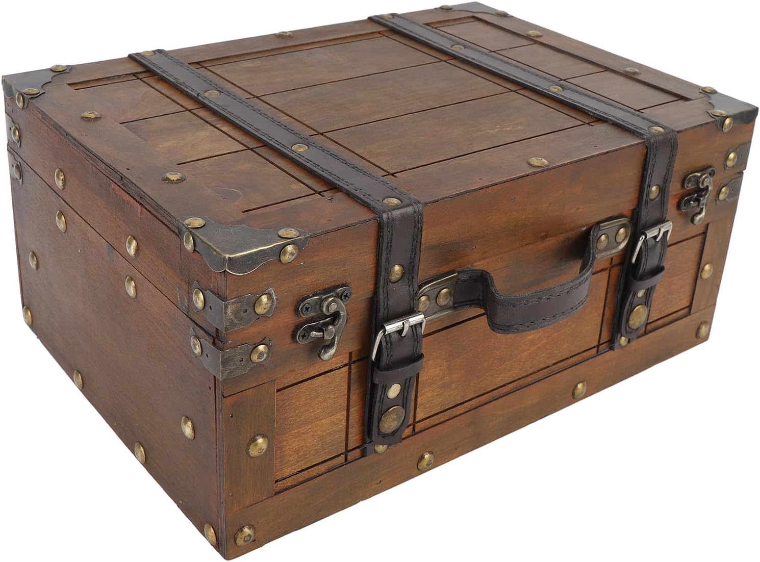 Vintage Distressed Wooden Storage Trunk
