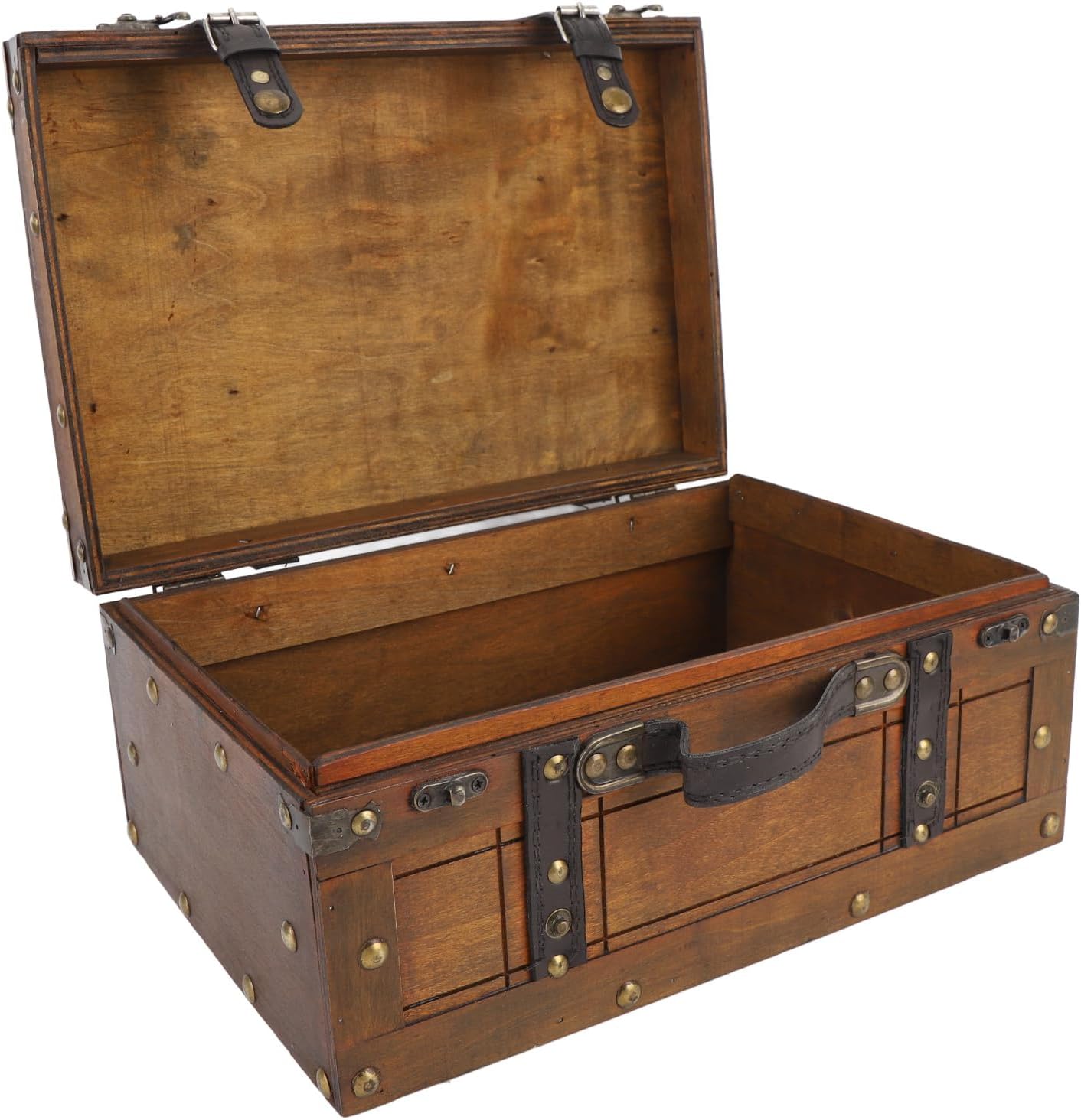 Vintage Distressed Wooden Storage Trunk