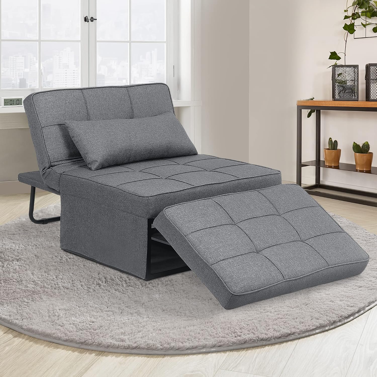4-in-1 Convertible Sofa Bed Ottoman