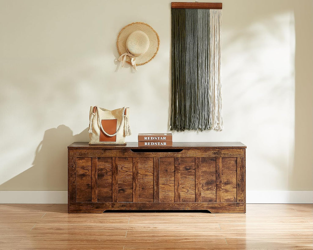Rustic Brown Large Wooden Storage Chest