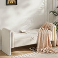 Cream Teddy Storage Ottoman Bench With Armrest