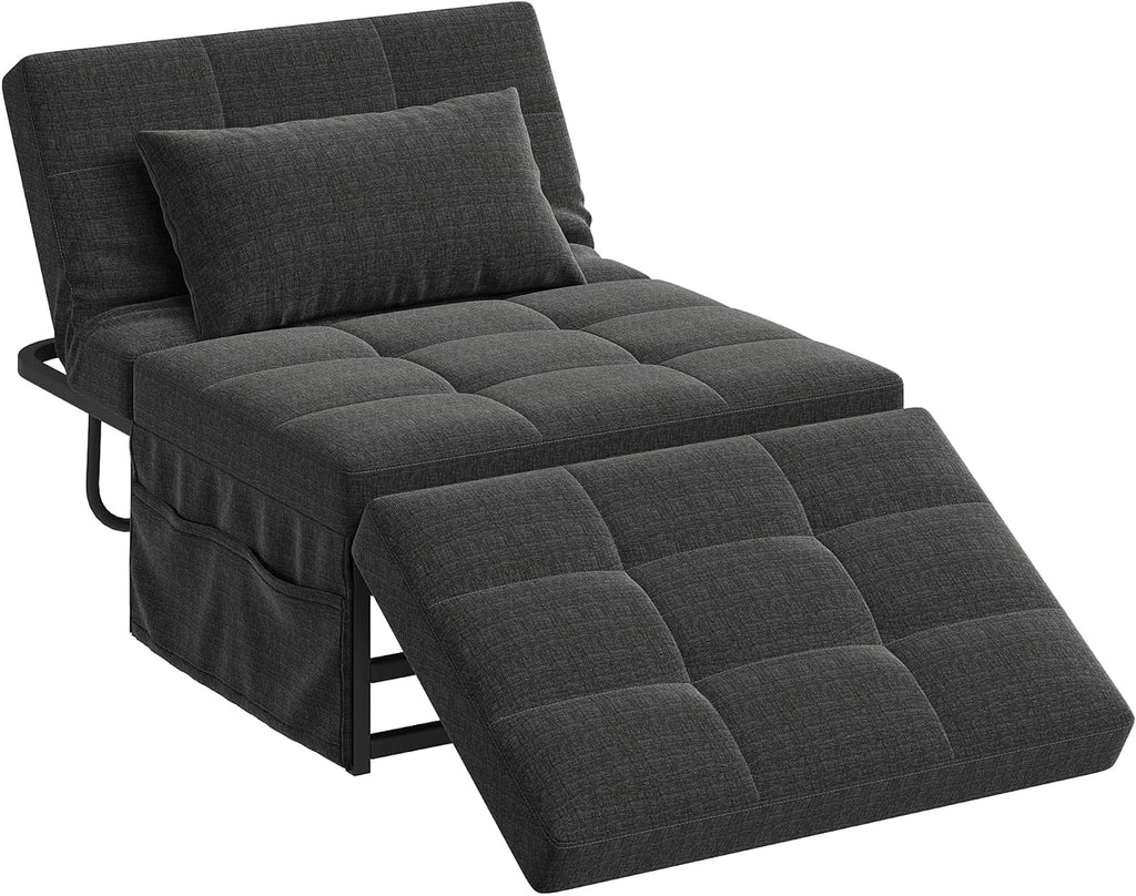 Dark Grey 4-in-1 Folding Ottoman Sofa Bed