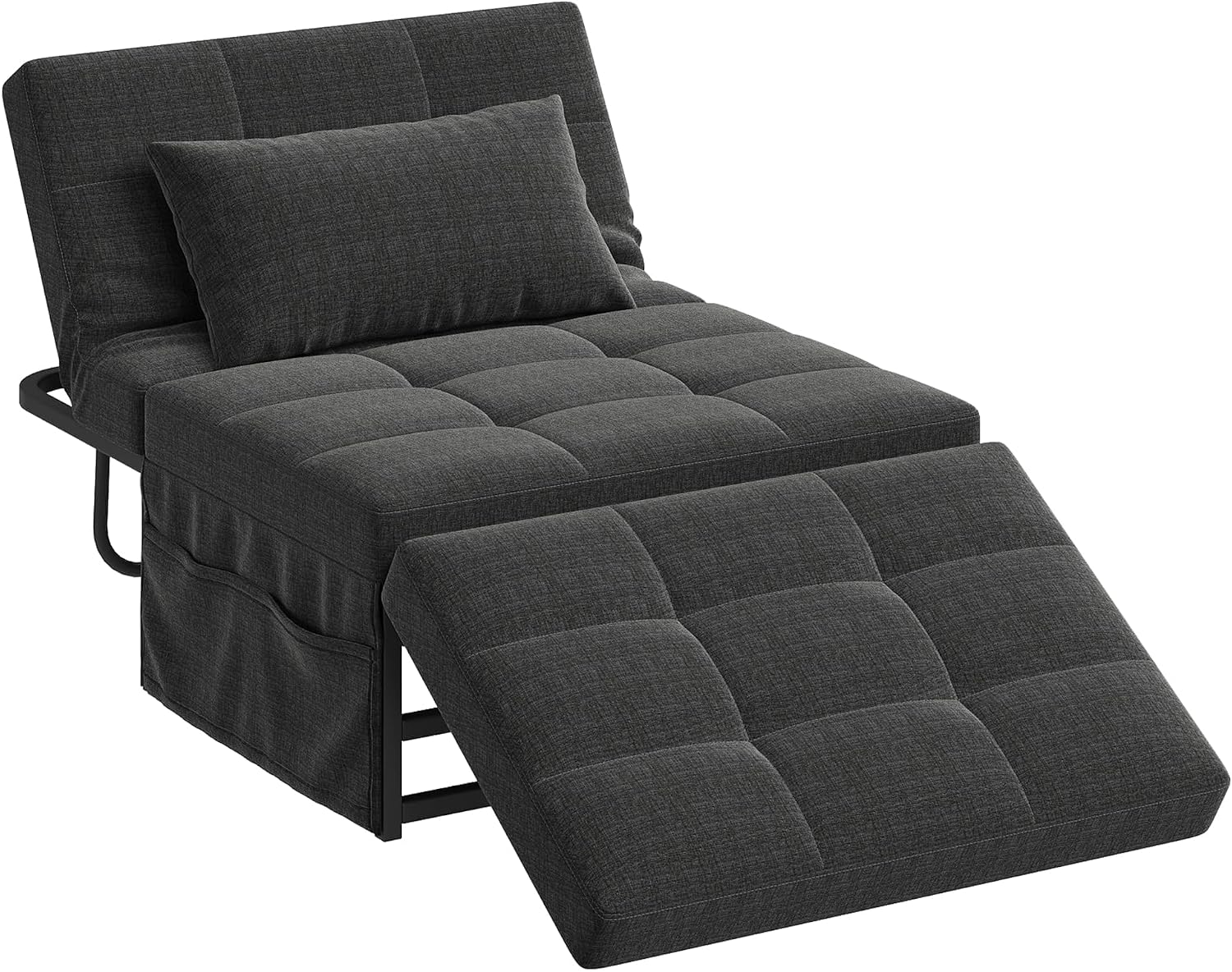 Dark Grey 4-in-1 Folding Ottoman Sofa Bed