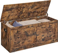Rustic Brown Farmhouse Storage Chest Bench
