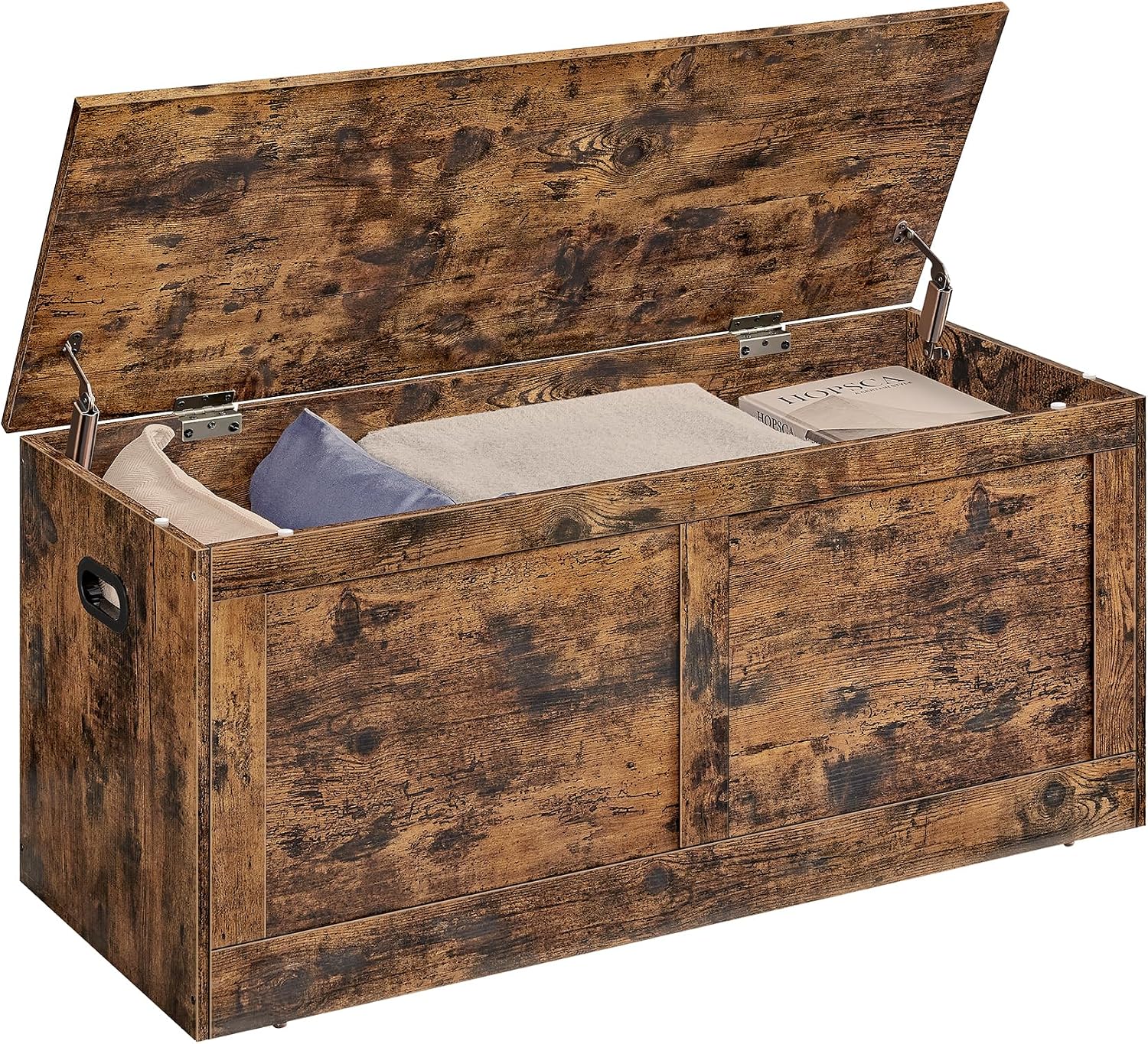 Rustic Brown Farmhouse Storage Chest Bench