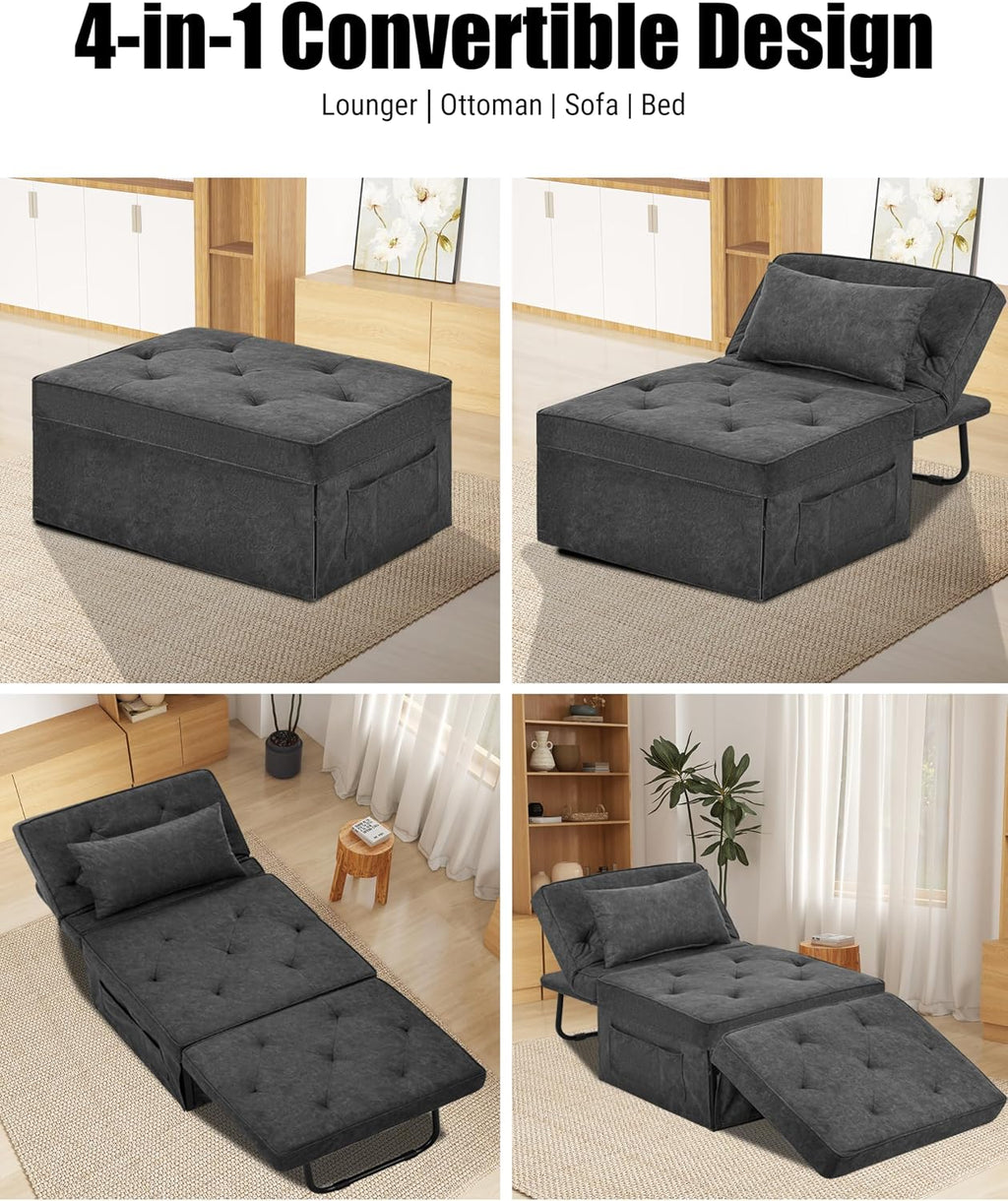 4-in-1 Linen Convertible Sofa Bed