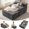 Grey Boneless Lounge Chair With Ottoman