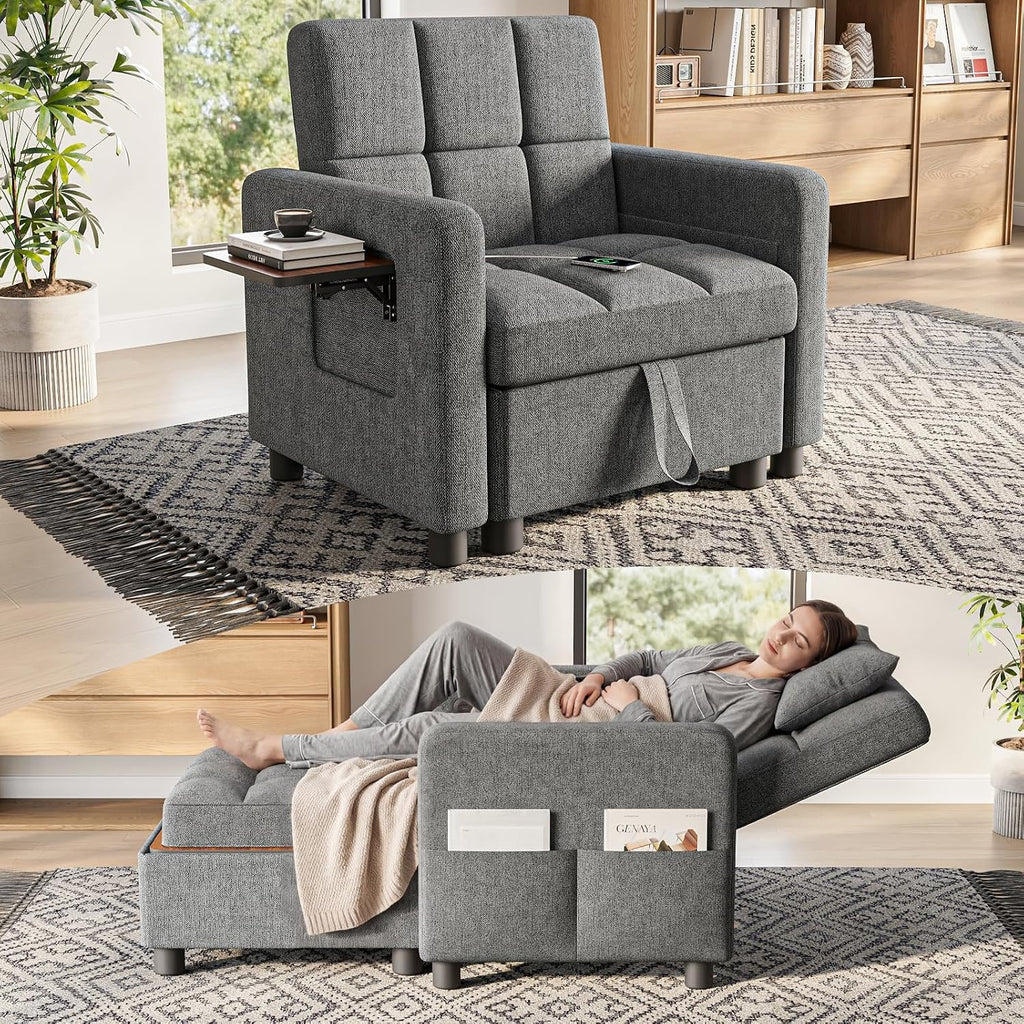3-in-1 Storage Convertible Sleeper Chair