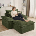 Corduroy Single Cloud Sofa With Ottoman