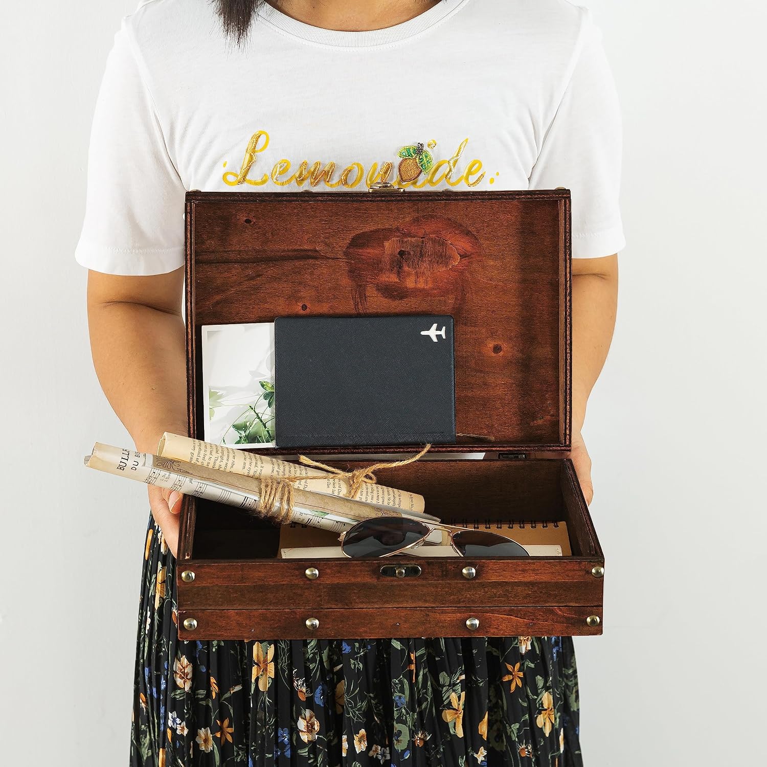 Vintage Wooden Keepsake Storage Box