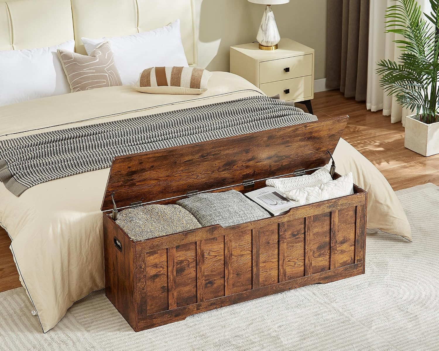Rustic Brown Large Wooden Storage Chest